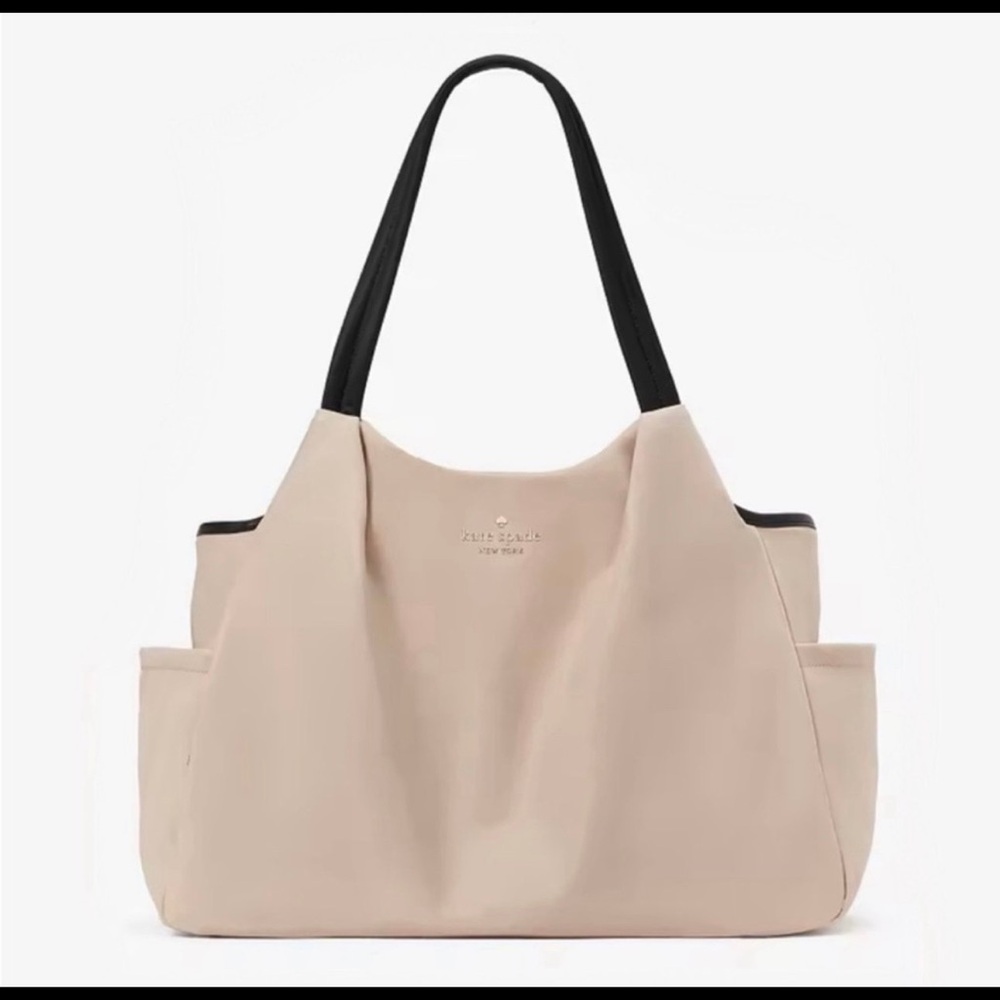 Kate Spade Chelsea Nylon Baby Bag in Beige Blush Pink